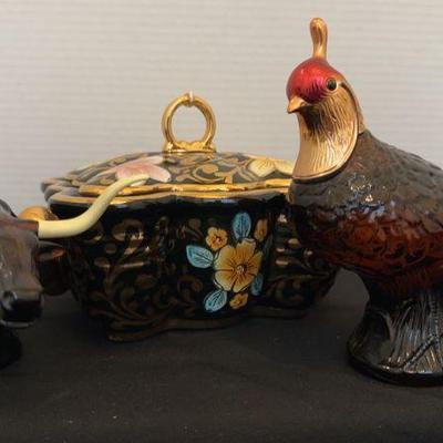 Vintage Avon Decanters With Porcelain Trinket Box