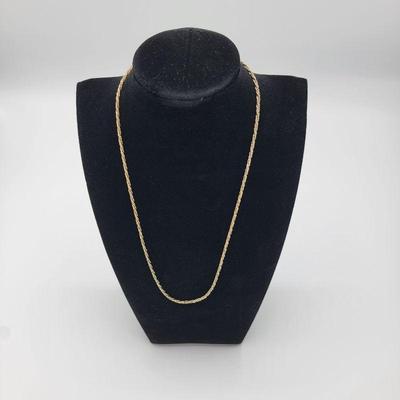 Lot 37
925 Italian Rope Necklace
Star Hallmark
Condition: Good
L x W:  L 20 1/4"  W 2mm
Clasp: Lobster Clasp
Weight: 9.21 grams...
