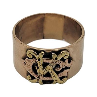Lot 75
14k Engraved Multi Toned Ring Sz 7 Grams 6.27 Estimated Melt Value: $313.16 as of (1/13/25) Buyer is responsible to pay for...