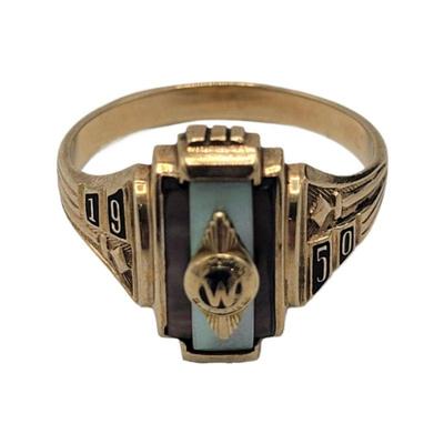 Lot 89
10k Gold Nowak 1950 Class Ring w/ Mother of Pearl Inlay
