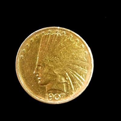 Lot 3
1907 Indian Head $10 Gold Coin Weight 16.68 grams   Estimated Melt Value: $1297.65 as of (1/4/25) Buyer is responsible to pay for...