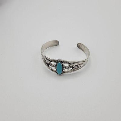 Lot 157
 Vintage Ball Trading Post Native American Sterling Silver Turquiose Cuff  Hallmark/Sterling Sz Med Weight: 16.76 grams...