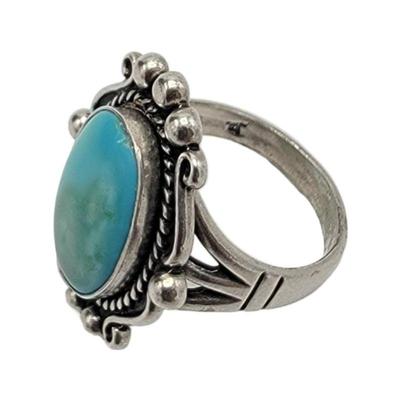 Sterling Blue Stone Accent Ring Hallmarked Sz 8 Weight:  8.38 grams Estimated Melt Value: $ 6.97  as of (01/07/2025) Buyer is responsible...