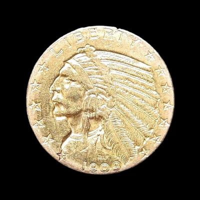 1908 Indian Head $5 Gold Coin Weight 8.35 grams   Estimated Melt Value: $639.09 as of (1/4/25) Buyer is responsible to pay for Shipping...