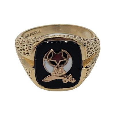 Lot 63
14k Shriners Mecca Ring Sz 13 Weight  13.6 Hallmark: Mecca/14k Estimated Melt Value: $669.13 as of (12/22/2024) Buyer is...