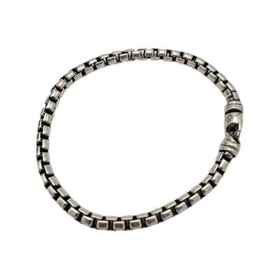 David Yurman Sterliing Silver Box Chain Link Bracelet Hallmark: DY & (c) D.Yurman 925 L 23.5cm  Clasp: Lobster Claw Weight 27.4 Grams...