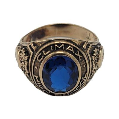 Lot 96
 10k Gold Balfour Men's Class Ring Sz 8.5 Hallmark: J.V.T   Weight: 7.73 Grams   Estimated Melt Value: $270.57  as of...