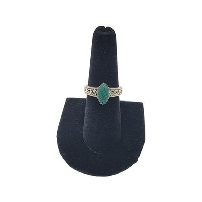 Lot 47 
925 Sterling Malachite Stone Ring / Accent Setting Hallmarks 925 / $ Sz 7.75 Weight: 4.64 grams  Estimated Melt Value: $ 3.86  as...
