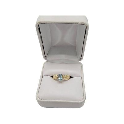 Lot 221  10k Gold Setting Ring w/ Aquamarine Stone in Setting Sz 7 Weight 1.87 grams (including stone) Hallmark: JCM / 10k Estimated Melt...