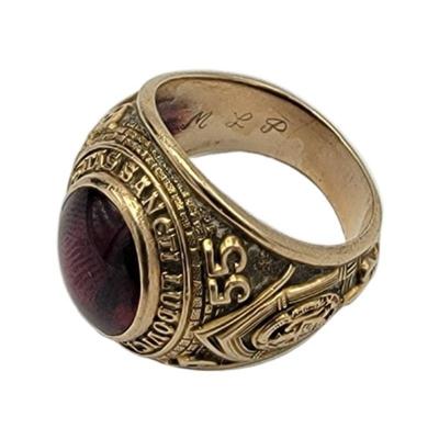 10k Class Ring Red Gemstone
Sz 7.5
Hallmark: 10k / Initials MLS 
Weight  11.14 (includes stone)
Estimated Melt Value: $393.18  as of...