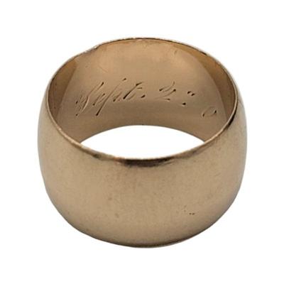 Lot 60
14k Gold Thick Wedding Band Sz 5.5 Hallmark: 14K Weight  6.83 Grams Estimated Melt Value: $326.20  as of (12/22/204) Buyer is...