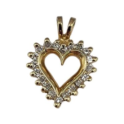 Lot 168
14k Heart Charm  L 1.7cm W 1.3cm Weight 1.24 grams (with stones) Estimated Melt Value: $61.73 as of (1/2/25) (with stones) Buyer...
