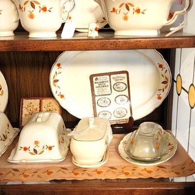 Hall China Jewel tea autumn leaf collection 100's of pieces (some not shown, still in totes).