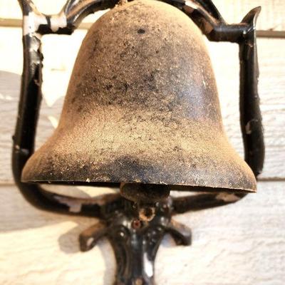 Vintage Cow Dinner Bell, Cast Iron Bell with Longhorn Design