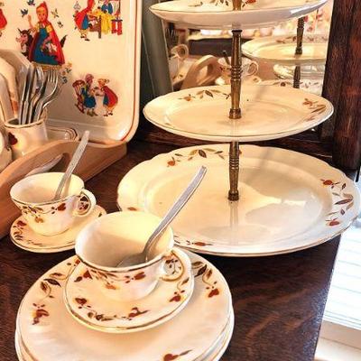 Hall China Jewel tea autumn leaf collection 100's of pieces (some not shown, still in totes).