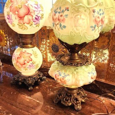 Two Beautiful Gone with the Wind Hand Painted Lamps
