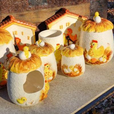 70's Vintage Chicken Sears and Roebuck Canister Set

