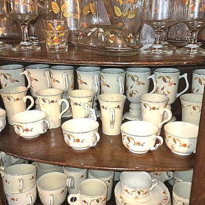 Hall China Jewel tea autumn leaf collection 100's of pieces (some not shown, still in totes).