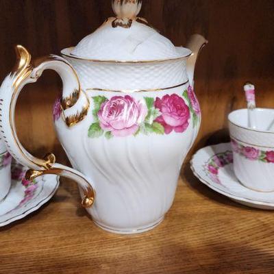 Old English Rose Coffee Set