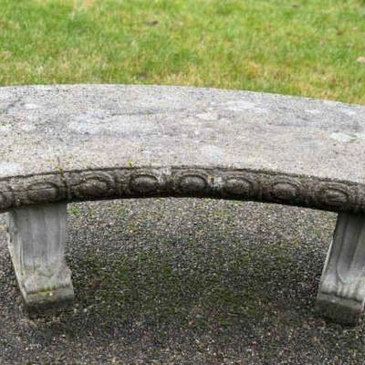 Concrete garden bench