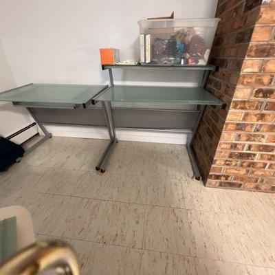 Glass top desk