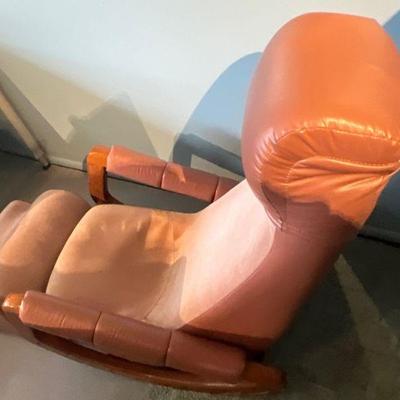 Orange leather chair