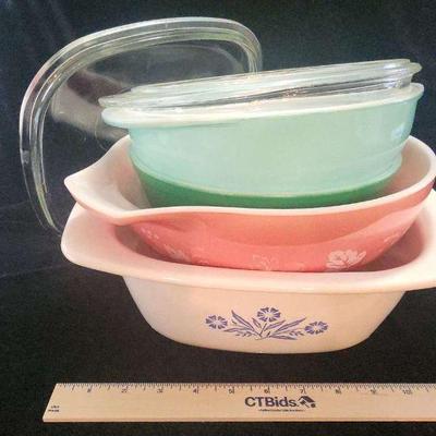 Vintage Pyrex and Corning Ware Bowl Set - 5 Pieces
