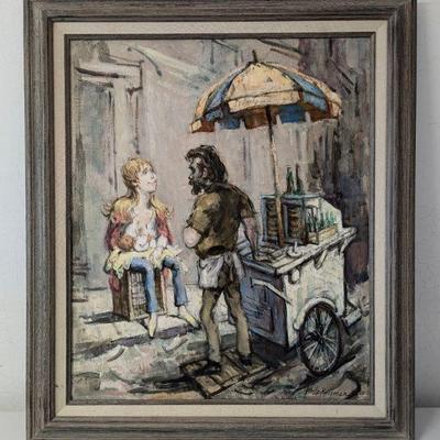 PHILIP REISMAN Original Oil Painting "The Young Family" 1970  29x25  $1300