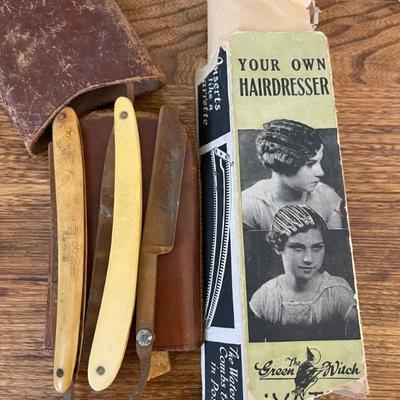 Old shaving and hair care pieces 