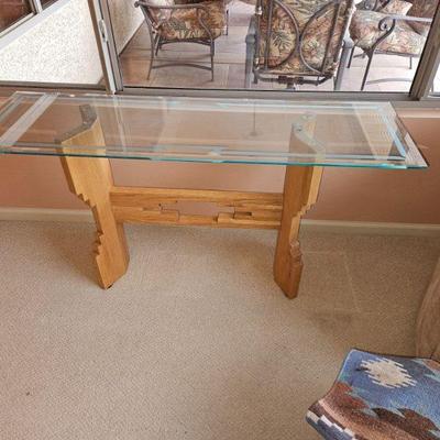 Wooden Table Glass Top