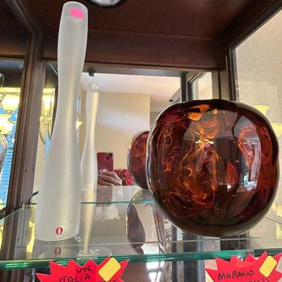 Italia and Murano hand blown glass