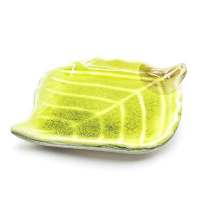 Lime Green Ceramic Leaf Dish