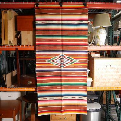 Vintage Handwoven Mexican Saltillo Serape