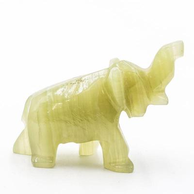 Small Green Onyx Elephant Figurine