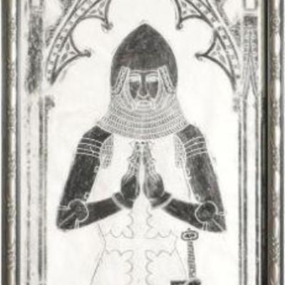 Tall Framed Brass Rubbing of Sir Edward Dallingridge