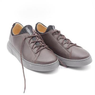 Samuel Hubbard Flight Espresso / Grey Leather Sneakers - Men's Size 11.5