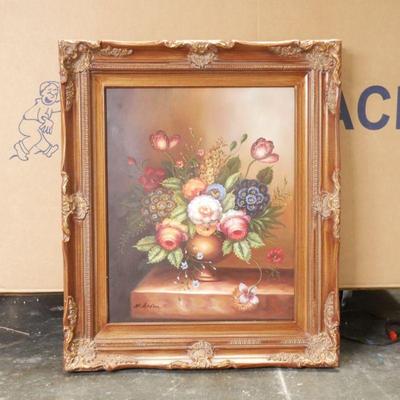 Original Floral Still Life Oil Painting By M. Aaron