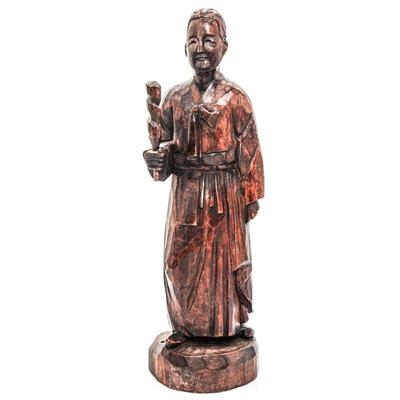 Carved Wood 11" Woman Statuette