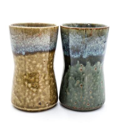 Pair of Glazed Stoneware Cups