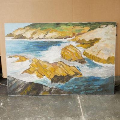"Surf In Monterey" Original Oil on Canvas Painting By Boris Buzan