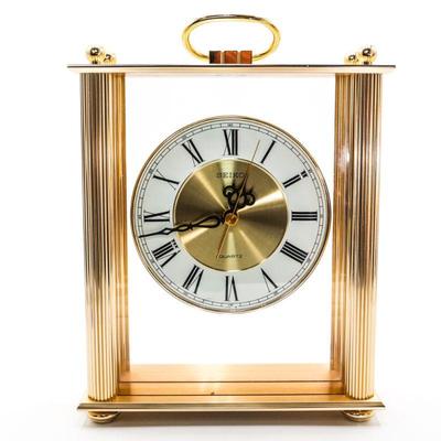 Seiko Brass Cased Mantel Clock