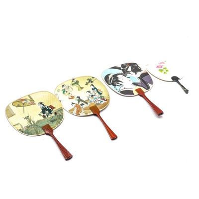 Lot of 4 Japanese Paper Fans