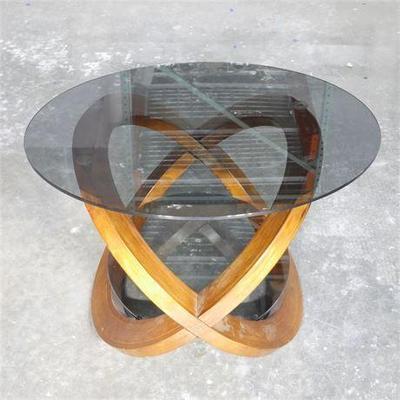 LumiSource Linx Accent Table with Smoked Glass