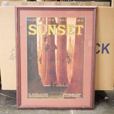 Framed Sunset Magazine Poster, June 1904