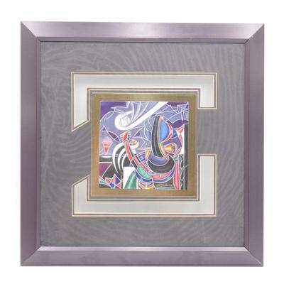 Juan Quevedo "Musica II" Original Signed Surrealistic Artwork