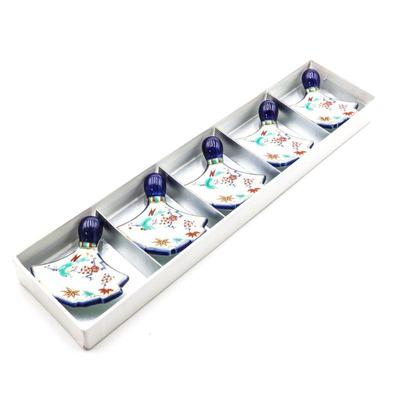 Kisen Collection Set of 5 Ceramic Fan Chopstick Rests