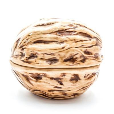 Large Ceramic Walnut Container