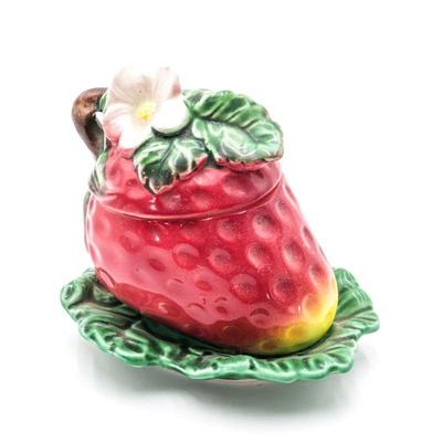 Ceramic Strawberry Sugar Jar