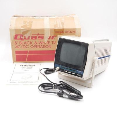 Vintage Quasar 5" Black and White Portable Television