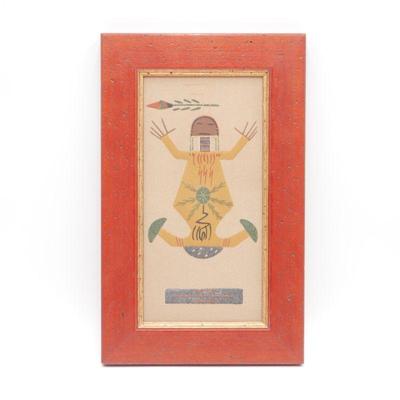 Framed Navajo Sand Painting Mother Earth